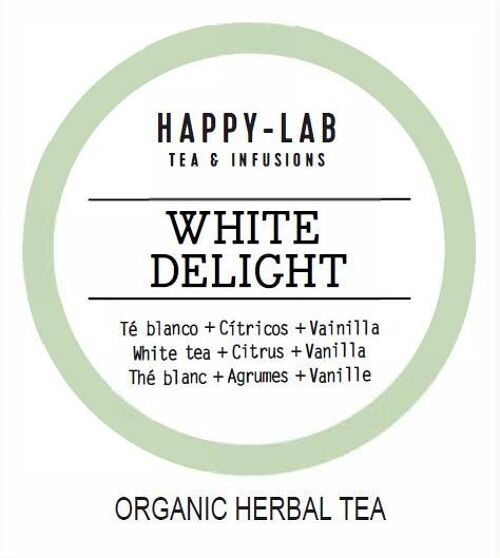 Happy-Lab – WHITE DELIGHT – Caja 60 sobres - Pirámides biodegradables