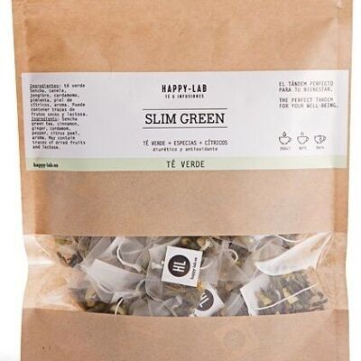 Happy-Lab – SLIM GREEN – Ecopack 25 pirámides biodegradables