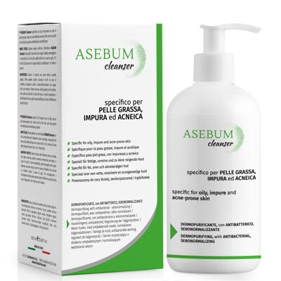 Asebum Cleanser nettoyant spécifique pour peaux acnéiques, grasses, mixtes et impures