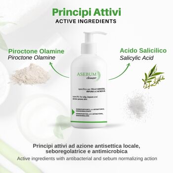 Asebum Cleanser nettoyant spécifique pour peaux acnéiques, grasses, mixtes et impures 3