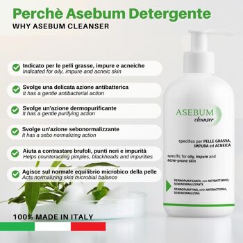 Asebum Cleanser nettoyant spécifique pour peaux acnéiques, grasses, mixtes et impures 6