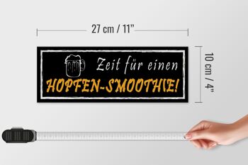 Panneau en bois indiquant 27x10cm Panneau noir Time for a hop smoothie 4
