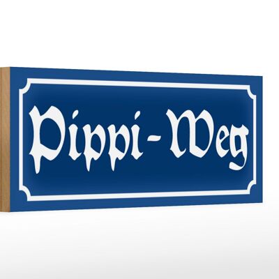 Letrero de madera Pipi Weg 27x10cm letrero para puerta baño WC