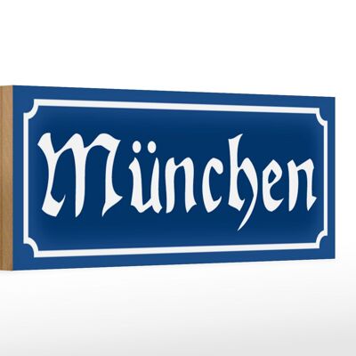 Cartel de madera Múnich 27x10cm Baviera Isar ciudad