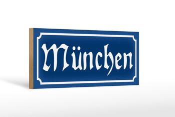 Panneau en bois Munich 27x10cm Bavière Isar ville 1
