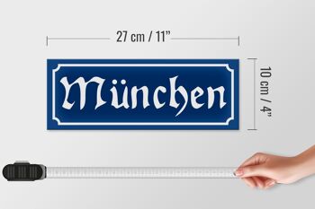Panneau en bois Munich 27x10cm Bavière Isar ville 4
