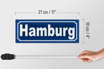 Panneau en bois Hambourg 27x10cm ville portuaire ville hanséatique 4