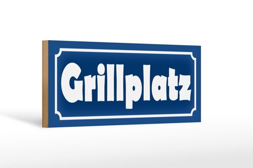 Holzschild Grillplatz 27x10cm Grillen Grillecke BBQ