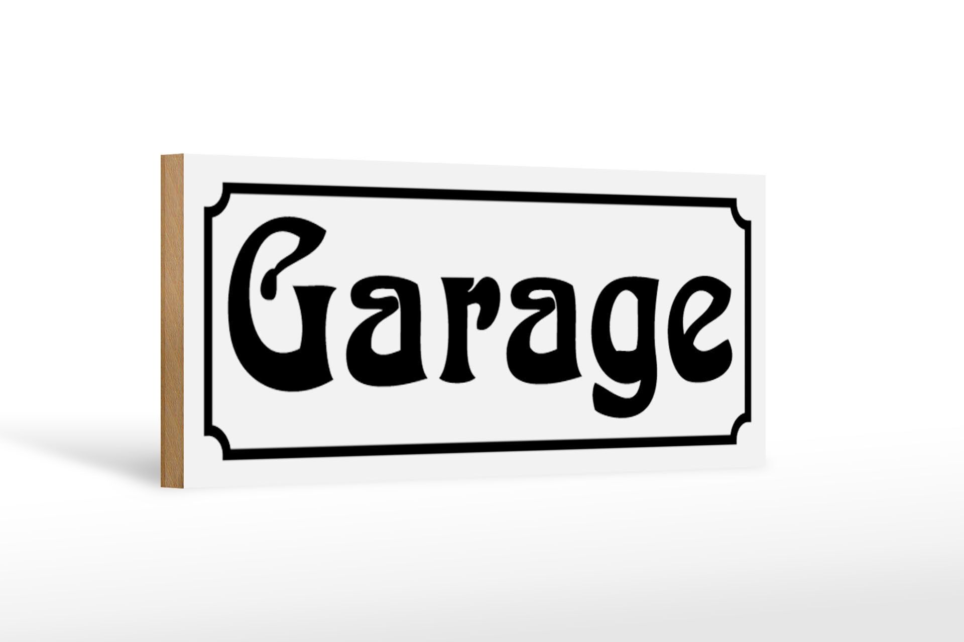 Wooden sign garage 27x10cm workshop advertising