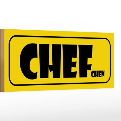 Cartello in legno con scritta Chef(chen) 27x10 cm