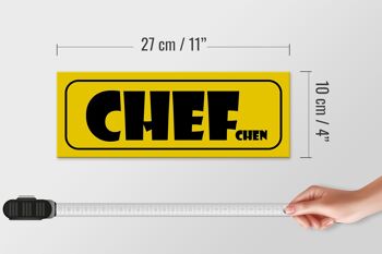 Panneau en bois disant 27x10cm Chef(chen) 4