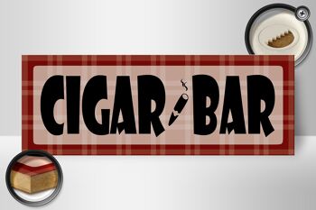 Panneau en bois note 27x10cm Cigar Bar 2