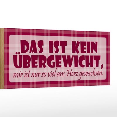 Holzschild Spruch 27x10cm Das ist kein Übergewicht