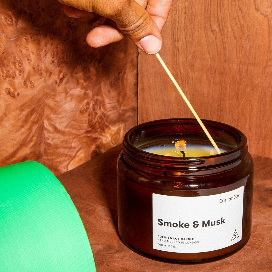 Fumo e muschio | Candela di cera di soia 500 ml [17,5 once]