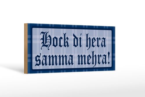 Holzschild Spruch 27x10cm Hock die hera samma mehra