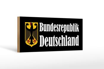 Armoiries de bouclier en bois 27x10cm République fédérale d'Allemagne 1