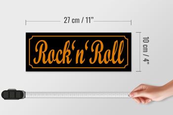 Panneau en bois musique disant 27x10cm Rock'n'Roll 4