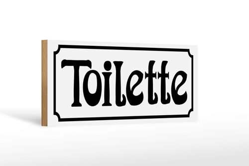 Holzschild Hinweis 27x10cm Toilette weißes Schild