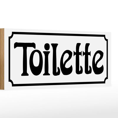 Holzschild Hinweis 27x10cm Toilette weißes Schild