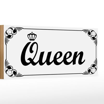 Holzschild Spruch 27x10cm Queen mit Krone