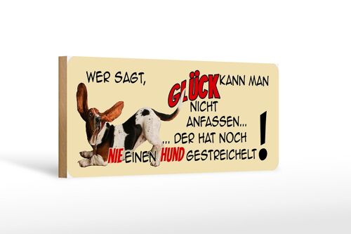 Holzschild Spruch 27x10cm nie Hund gestreichelt