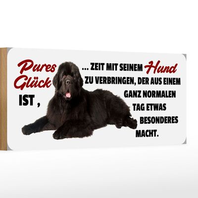 Holzschild Spruch 27x10cm Glück ist Zeit mit seinem Hund