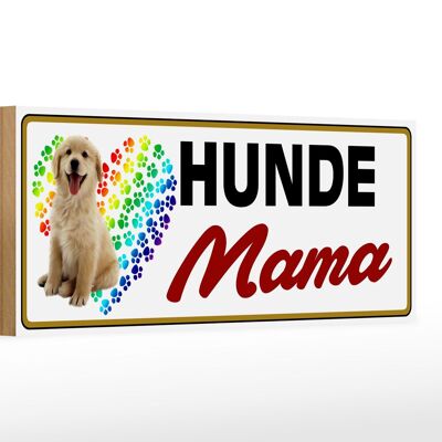 Cartel de madera animal diciendo 27x10cm perros mamá