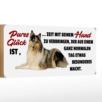 Holzschild Tier Spruch 27x10cm pures Glück ist Hund