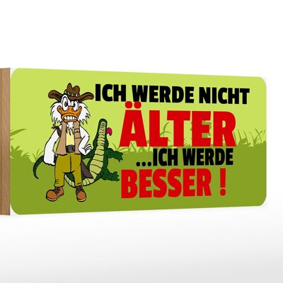 Holzschild Spruch 27x10cm Ich werde nicht älter ich werde besser