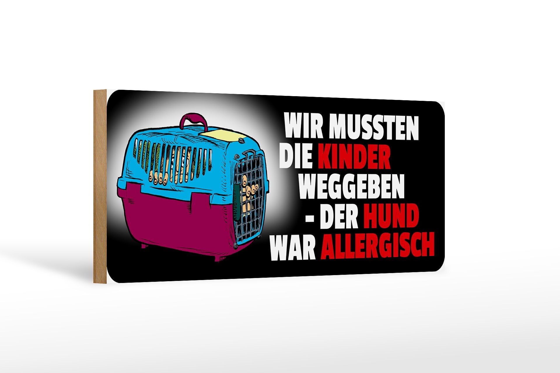 Cartello in legno con scritta "animale allergico" 27x10 cm