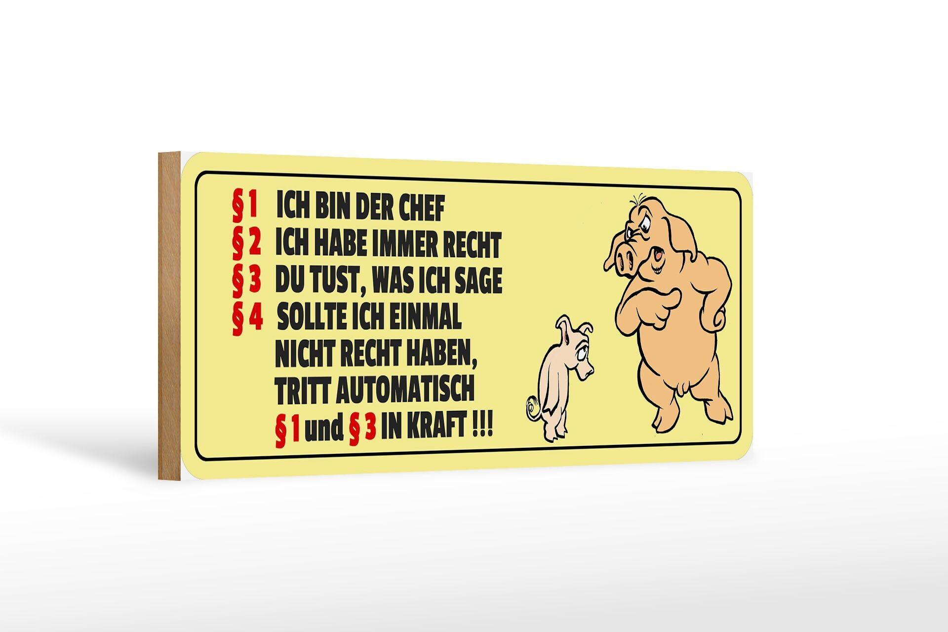 Cartel de madera que dice 27x10cm Soy el jefe de los cerdos.