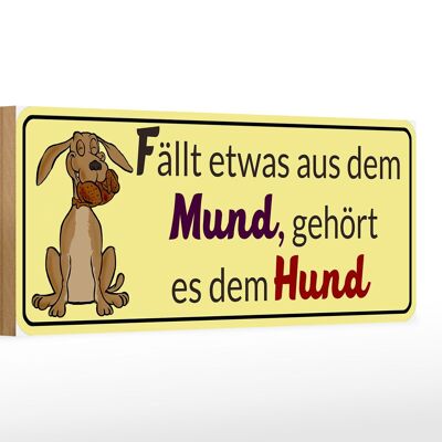 Holzschild Spruch 27x10cm gehört es dem Hund