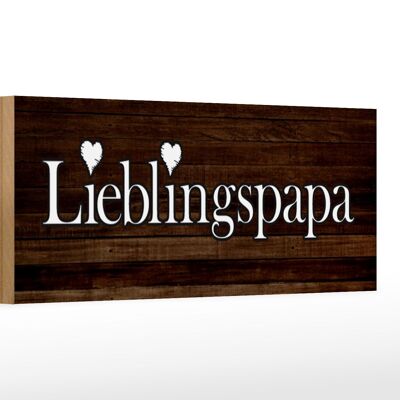 Holzschild Spruch 27x10cm Lieblingspapa Papa Herz Familie