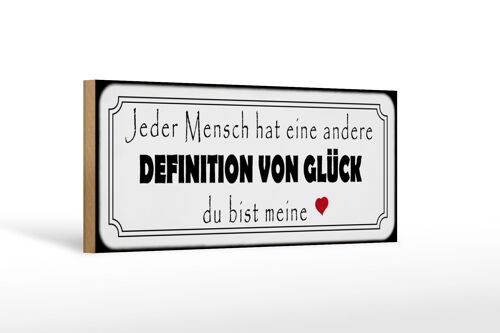 Holzschild Spruch 27x10cm Jeder andere Definition Glück