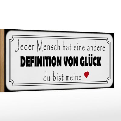 Holzschild Spruch 27x10cm Jeder andere Definition Glück