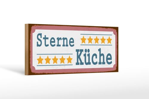 Holzschild Spruch 27x10cm 5 Sterne Küche