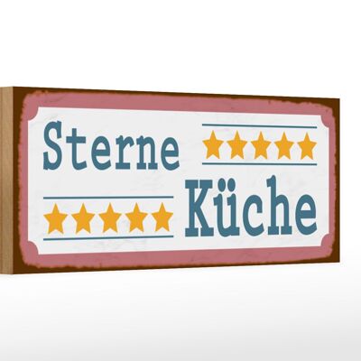 Holzschild Spruch 27x10cm 5 Sterne Küche