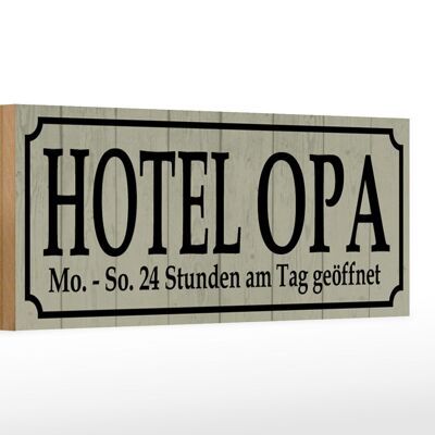 Cartello in legno con scritta 27x10 cm Hotel Nonno 24 ore su 24