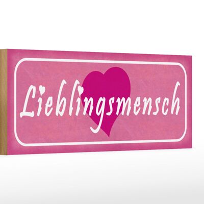 Holzschild Spruch 27x10cm Lieblingsmensch Herz