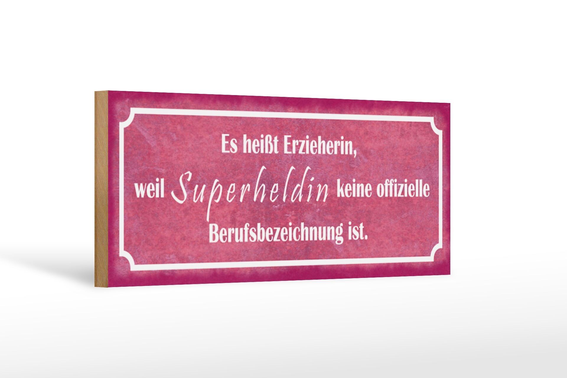 Cartello in legno 27x10 cm con scritta supereroe educatore