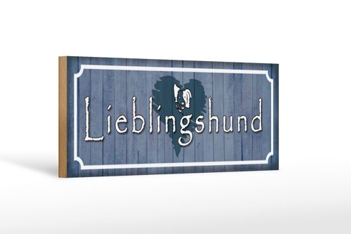 Holzschild Spruch 27x10cm Lieblingshund Herz Hund