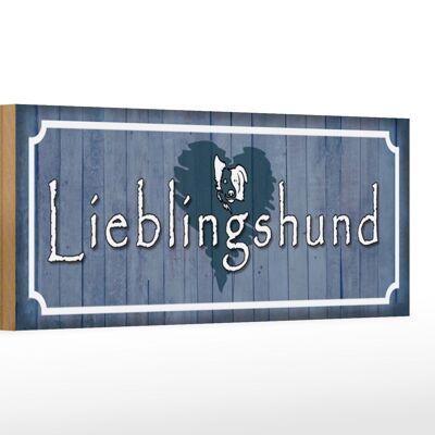 Holzschild Spruch 27x10cm Lieblingshund Herz Hund