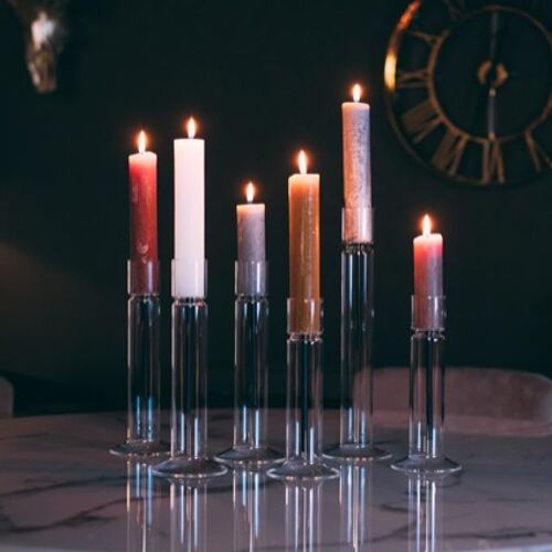 Glass candlestick set