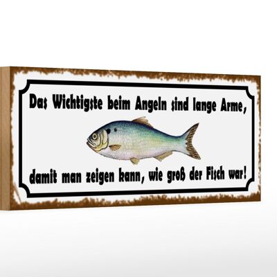 Holzschild Spruch 27x10cm das wichtigste beim Angeln sind