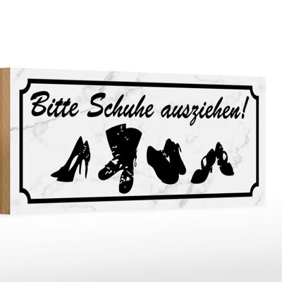 Holzschild Spruch 27x10cm bitte Schuhe ausziehen