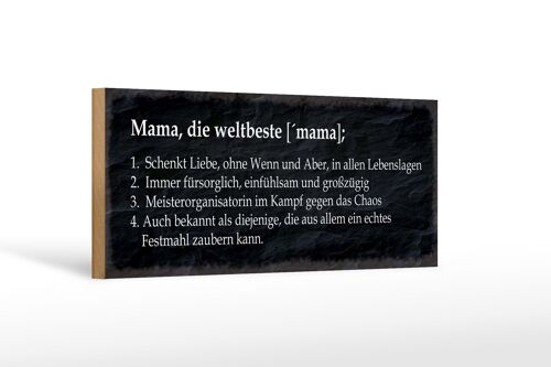 Holzschild Spruch 27x10cm Mama die weltbeste schenkt Liebe