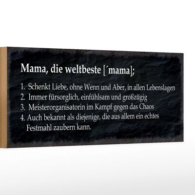 Cartello in legno con scritta 27x10 cm Mamma, il meglio del mondo dà amore