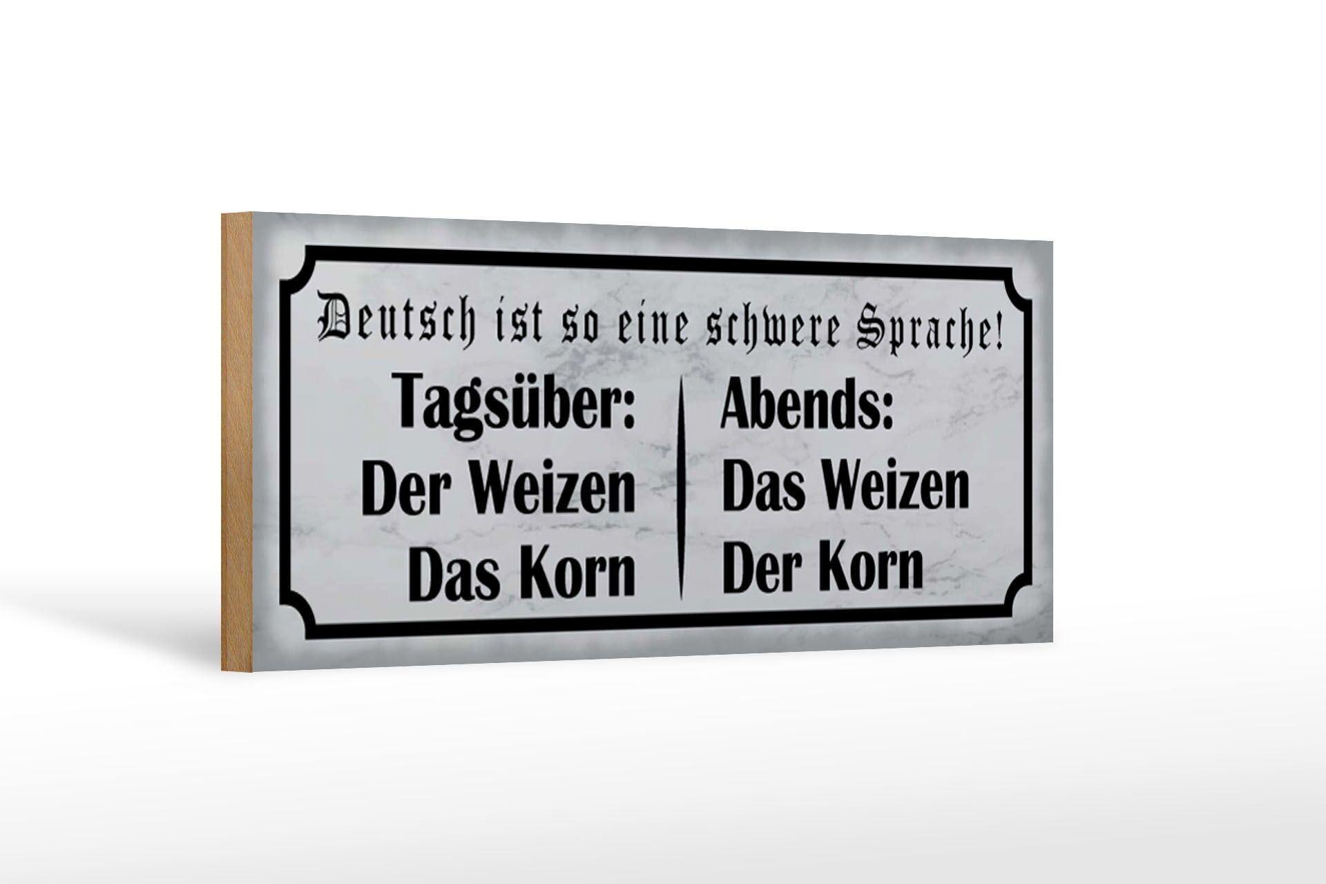 Letrero de madera que dice 27x10cm Diurno Tarde Trigo el grano
