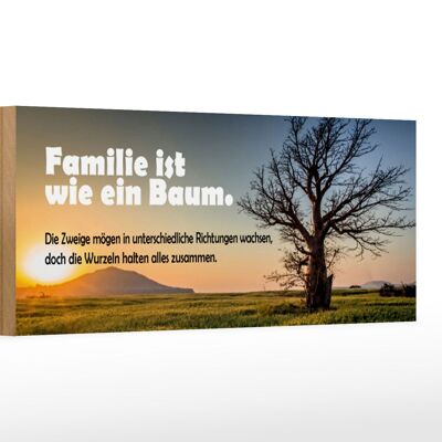 Holzschild Spruch 27x10cm Familie ist wie Baum die Zweige