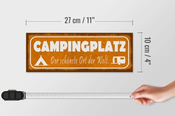 Panneau en bois disant 27x10cm camping le plus bel endroit 4